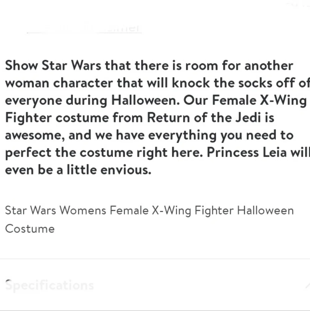 STAR WARS X-Wing Fighter Girl Halloween Costume NWT - Picture 6 of 10